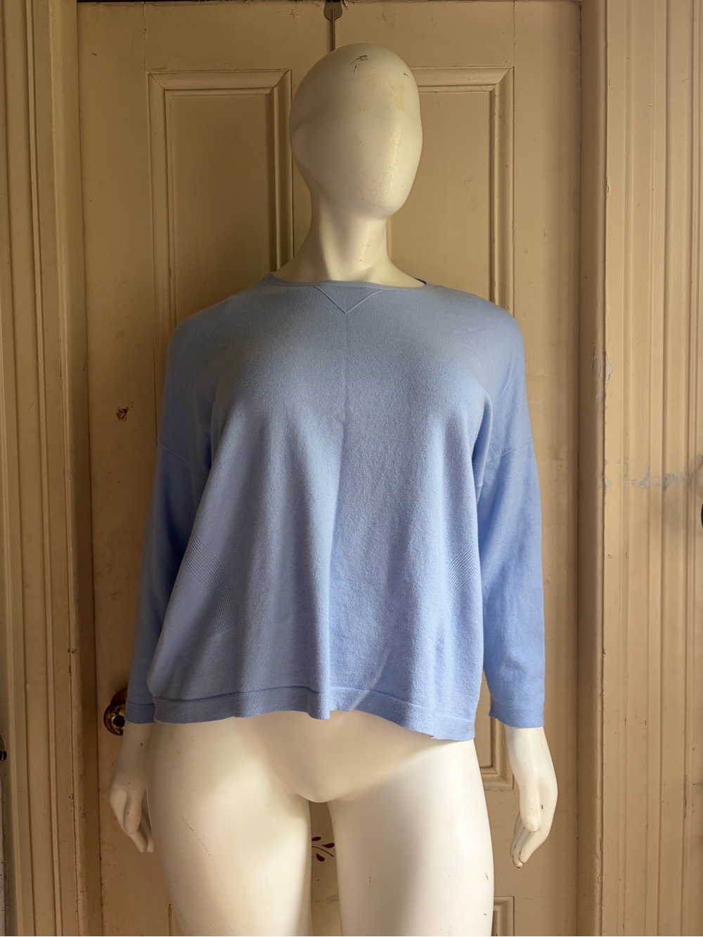 J. Jill Light Blue V-detail Crewneck Sweater
